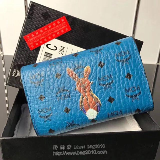 MCM錢包 原單 8011 兔子中款三折錢包 3D絲印 字母組合塗層帆布 MCM女款錢包  mdmc1043